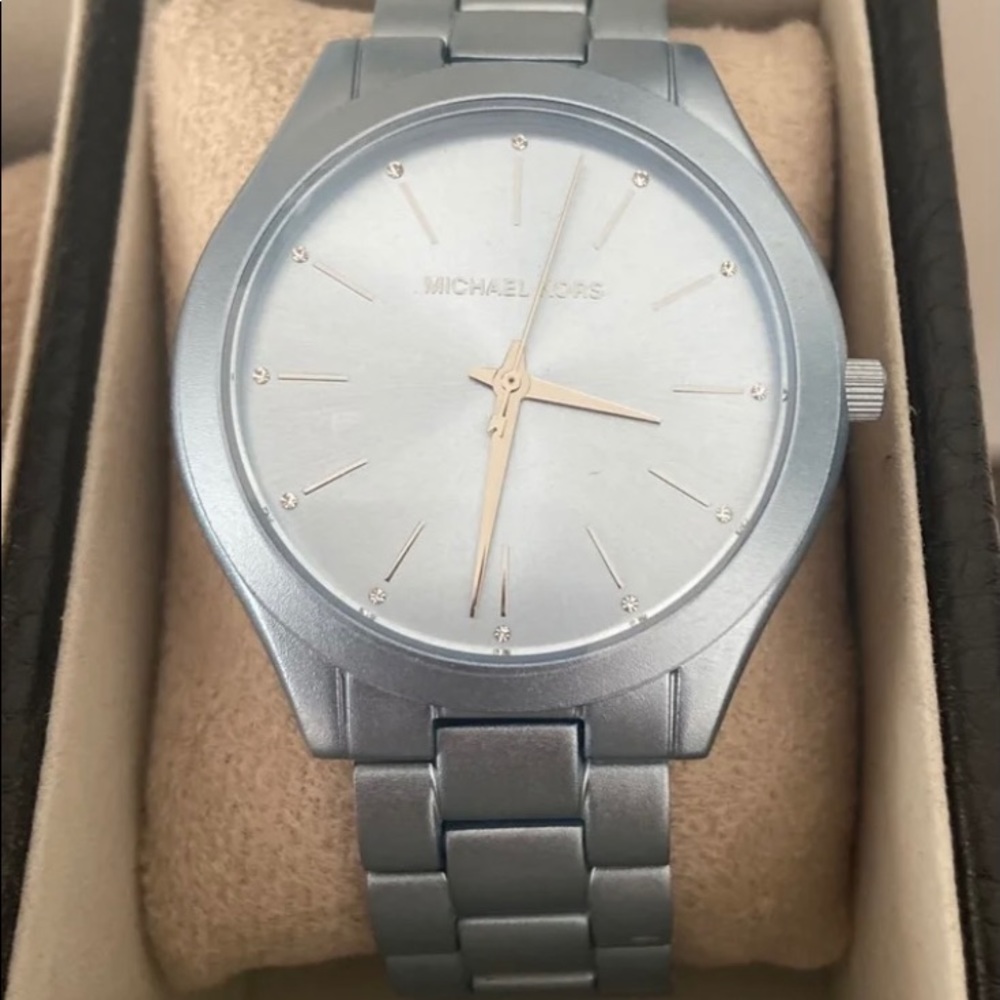 Baby blue Michael Kors watch